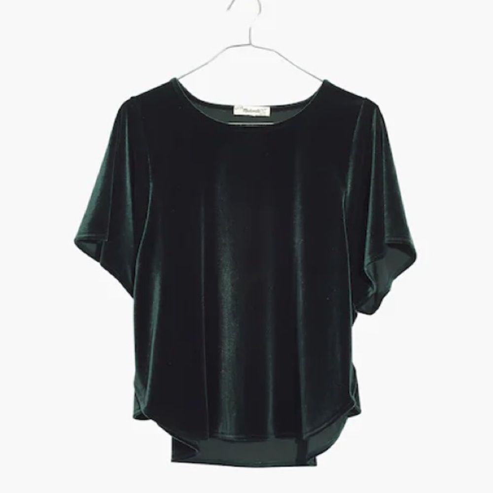 Madewell Velvet Butterfly Top in Smoky Spruce XS - Picture 4 of 9